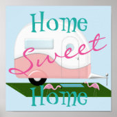 Roze Camper Sweet Home Poster (Voorkant)