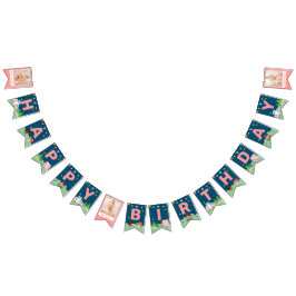 Roze Camping Birthday Girls Camp Out Party Photo Vlaggetjes