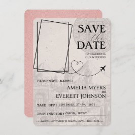 Roze Cancun paspoort Bewaar de datum Save The Date