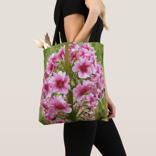 Roze Candelabra Primula Floral Tote Bag (Dichtbij)