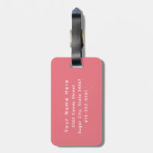 Roze Candy Aangepaste naam Bagagelabel (Achterkant verticaal)
