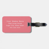 Roze Candy Aangepaste naam Bagagelabel (Achterkant horizontaal)