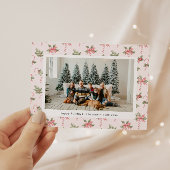 Roze Candy Cane Behang Foto Kerstkaart
