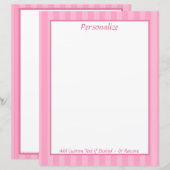 Roze Candy Cane Cute Persoonlijk Briefpapier (Voorkant / Achterkant)