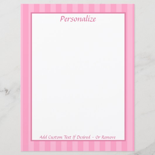 Roze Candy Cane Cute Persoonlijk Briefpapier (Voorkant)