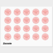 Roze Candy Cane Homemade kerstcadeaulabel Ronde Sticker (Vel)