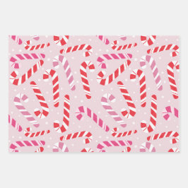 Roze Candy Cane Inpakpapier Vel
