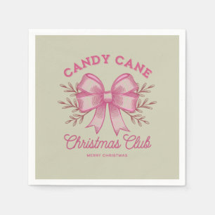 Roze Candy Cane Kerstclub Xmas Seizoen  Servet