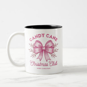 Roze Candy Cane Kerstclub Xmas Seizoen  Tweekleurige Koffiemok