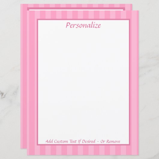 Roze Candy Cane Leuk Personaliseer briefpapier (Voorkant / Achterkant)