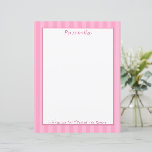 Roze Candy Cane Leuk Personaliseer briefpapier (Staand voorkant)