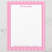 Roze Candy Cane Leuk Personaliseer briefpapier (Voorkant)