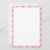 Roze Candy Cane Rand Kerstmis Blank Aangepaste tek Kaart (Voorkant)