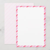 Roze Candy Cane Rand Kerstmis Blank Aangepaste tek Kaart (Voorkant / Achterkant)