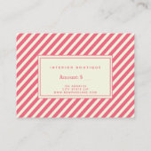 Roze Candy Cane Stripes Cadeaubon Visitekaartje (Achterkant)