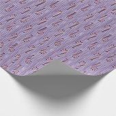 Roze Candy Canes Paarse Strepen Kerstmis Cadeaupapier (Hoek)
