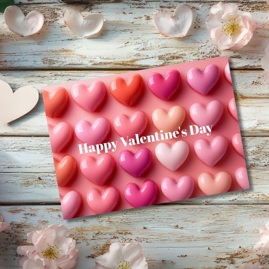 Roze Candy Harten Valentijnsdag Kaart 