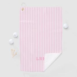 Roze Candy Streep Design Kleine Initialen Monogram Golfhanddoek
