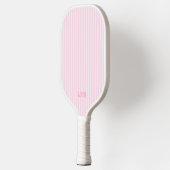 Roze Candy Streep Design Kleine Initialen Monogram Pickleball Paddle (Links)