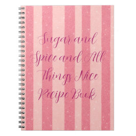 Roze Candy Stripe Receptenboek Notitieboek