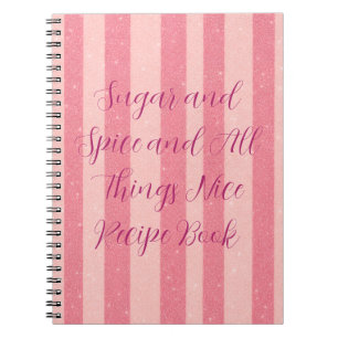 Roze Candy Stripe Receptenboek Notitieboek