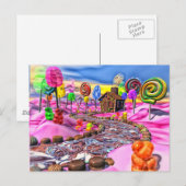 Roze Candyland Briefkaart (Voorkant / Achterkant)
