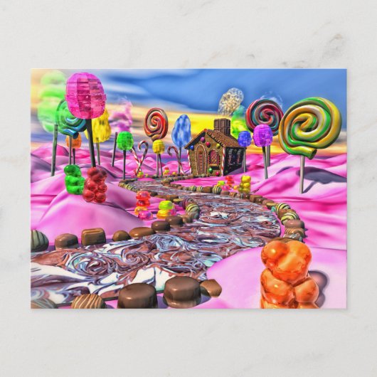 Roze Candyland Briefkaart (Voorkant)