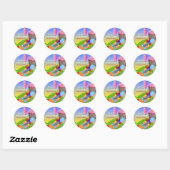 Roze Candyland Cupcake Verjaardagsfeest Sticker (Vel)