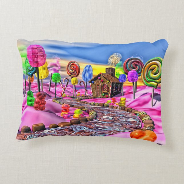 Roze Candyland Decoratief Kussen (Achterkant)