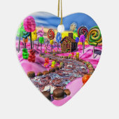 Roze Candyland Keramisch Ornament (Rechts)