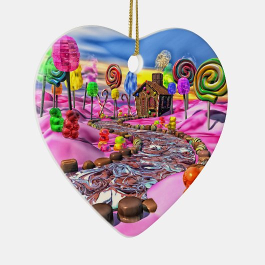 Roze Candyland Keramisch Ornament (Rechts)