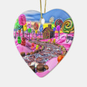 Roze Candyland Keramisch Ornament (Links)