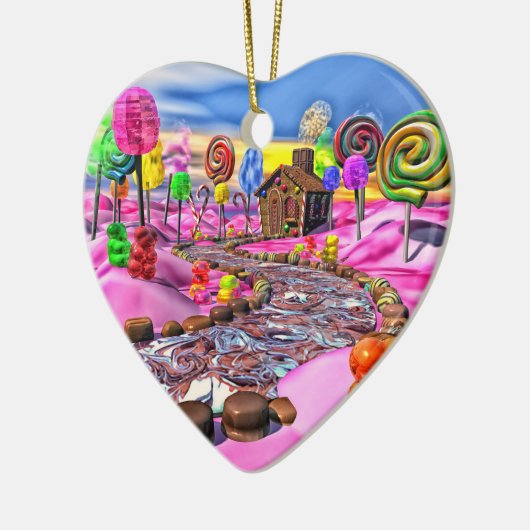 Roze Candyland Keramisch Ornament (Links)