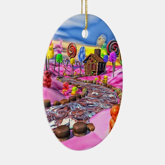 Roze Candyland Keramisch Ornament (Rechts)