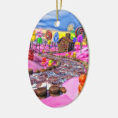Roze Candyland Keramisch Ornament (Links)