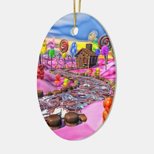 Roze Candyland Keramisch Ornament (Links)