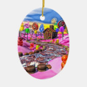 Roze Candyland Keramisch Ornament (Voorkant)