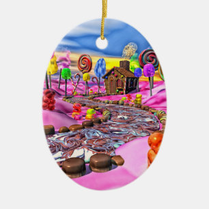 Roze Candyland Keramisch Ornament