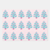 Roze Candyland Kerstbomen Patroon Inpakpapier Vel (Voorkant 3)