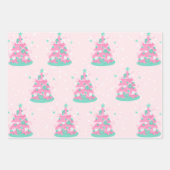 Roze Candyland Kerstbomen Patroon Inpakpapier Vel (Voorkant 2)