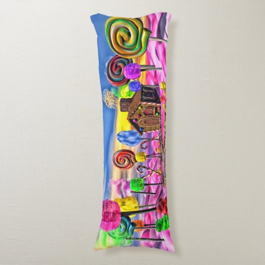 Roze Candyland Lichaamskussen (Voorkant Verticaal)