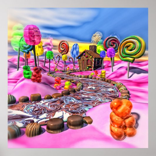 Roze Candyland Poster (Voorkant)
