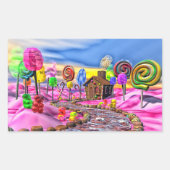 Roze Candyland Rechthoekige Sticker (Voorkant)