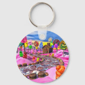 Roze Candyland Sleutelhanger (Voorkant)