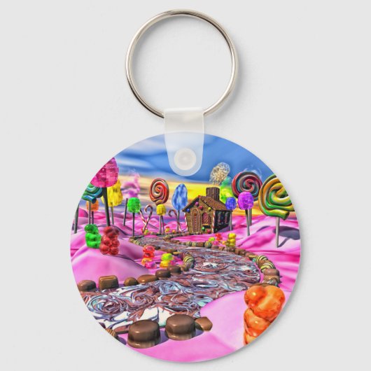 Roze Candyland Sleutelhanger (Voorkant)