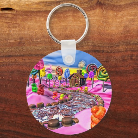 Roze Candyland Sleutelhanger (Voorkant)