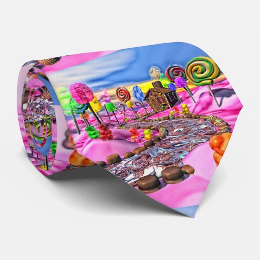 Roze Candyland Stropdas (Opgerold)