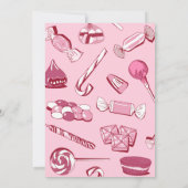 Roze candys zoet baby shower kaart (Achterkant)