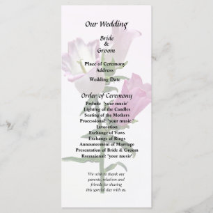 Roze Canterbury Bells Programmakaart