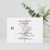 Roze Canterbury Bells RSVP Kaartje (Staand voorkant)